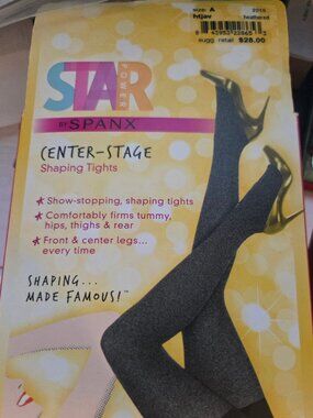 NEW Star Power by SPANX Center-Stage Shaping Tights Heathered Java - Size A